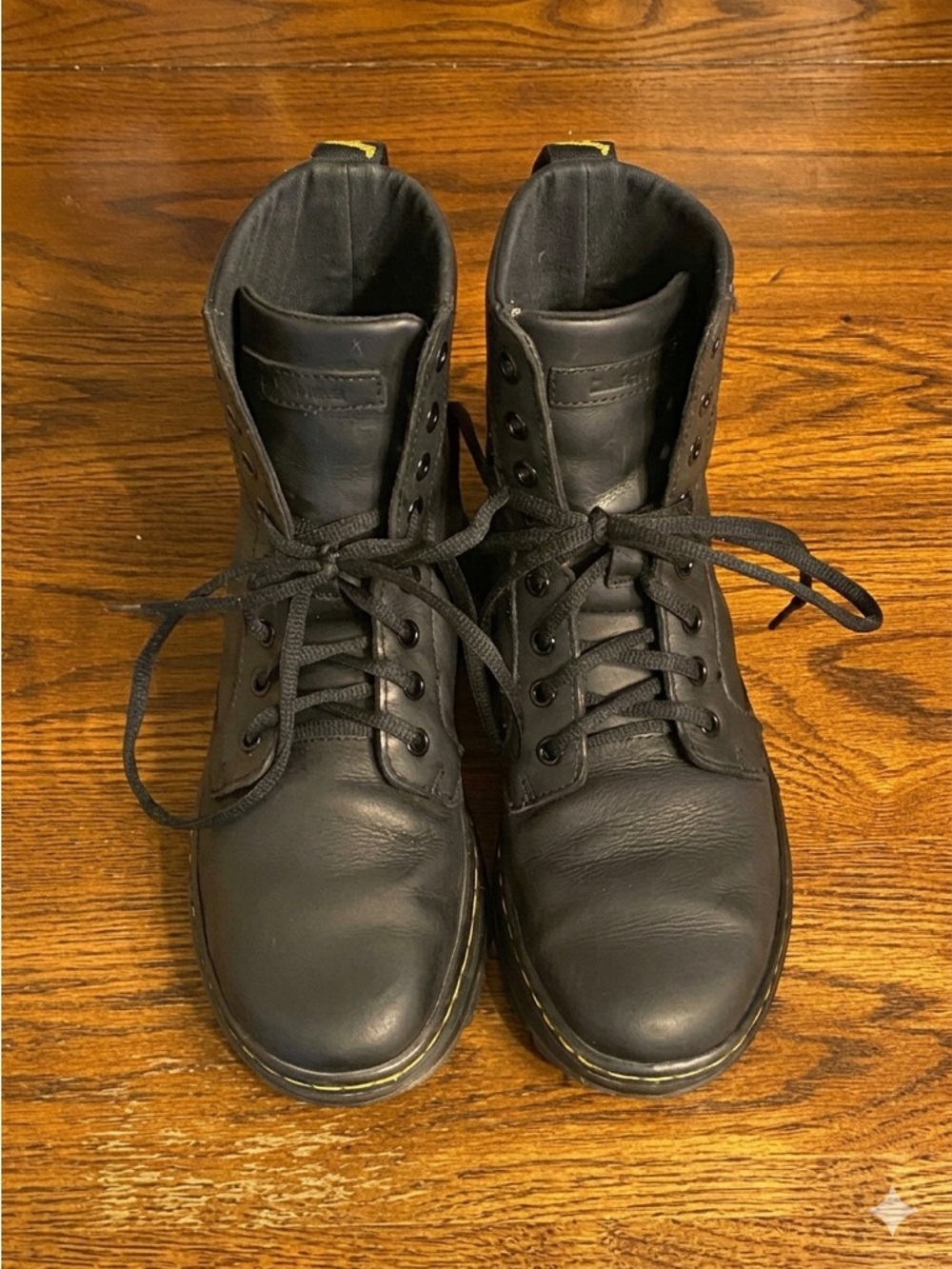 Dr. Martens Combs Black Leather Combat Boots Size 8 Women AirWair Utility